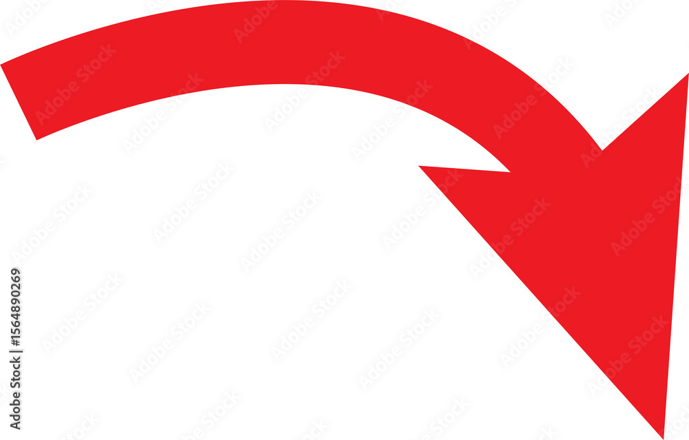 Poster red arrow pointing down and to the right