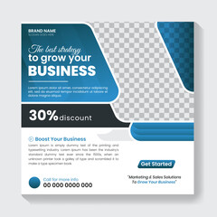 Business promotional social media post banner design template, Creative marketing Instagram post design, Square web banner design