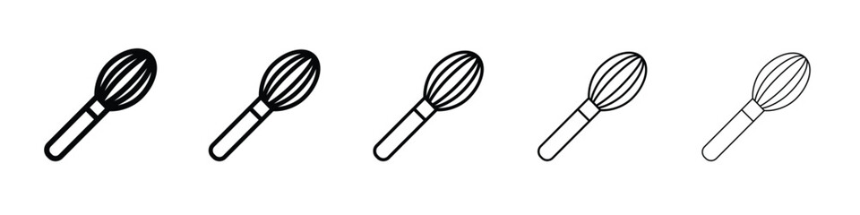 Whisk icon web Vector collection in black strokes