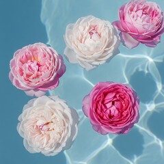 summer vacation vibe, flowers, poolside vacation, luxury vacation at resort, at hotel summer goods sun resort beach vacation chaise lounge young woman relaxing on inflatable mattress in pool swimming