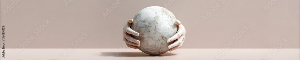 Aufkleber Modern Digital Globe with Hd Maps and Grid Overlay Symbolizing Global Connectivity and Data Networks for Tech Industry and Communication Innovation