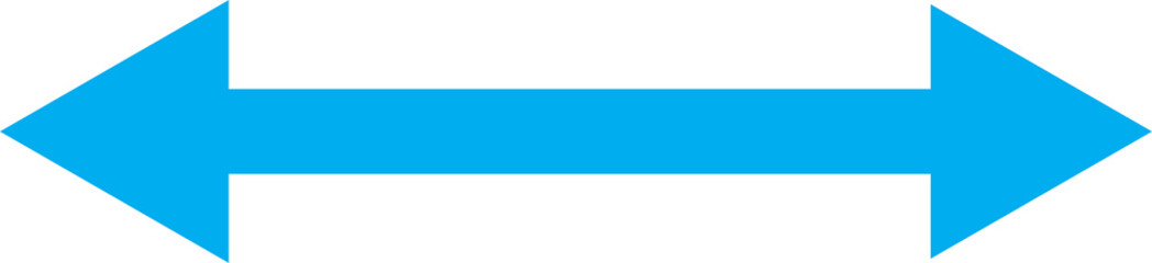 Two blue arrows pointing towards each other