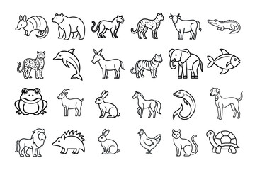 Fototapeta premium Animals icons set