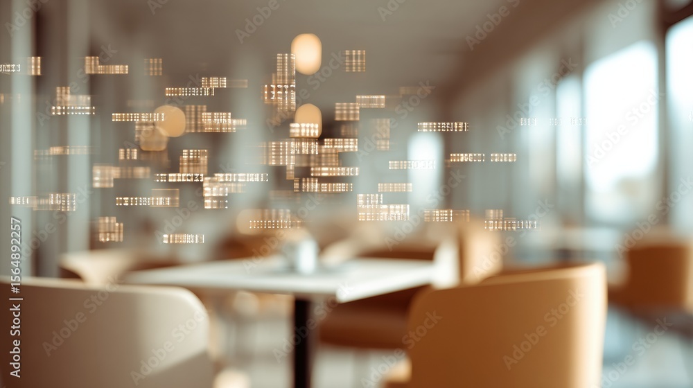 Aufkleber Quantum Analytics with Translucent AI Algorithms and Mathematical Equations Visualized in Modern Workspace for Advanced Computing Innovation