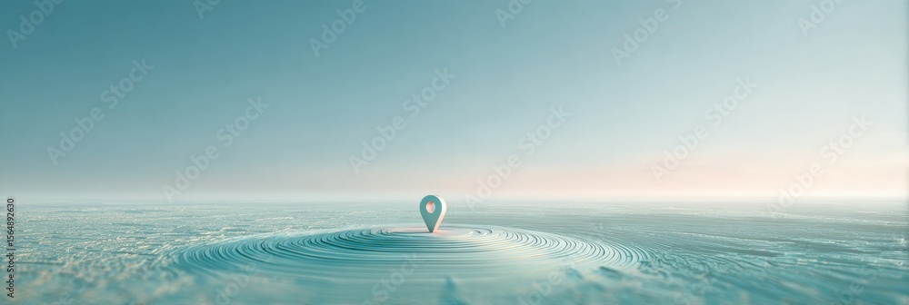 Poster Minimalist GPS Map with Pulsing Beacon Signal and Car Icon Highlighting Precise Vehicle Location for Advanced Navigation and Security Advertising