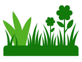Green grass silhouette illustration
