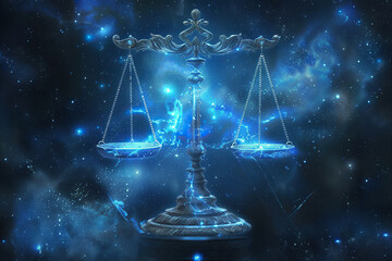 Abstract composition with concept of Libra zodiac sign symbol