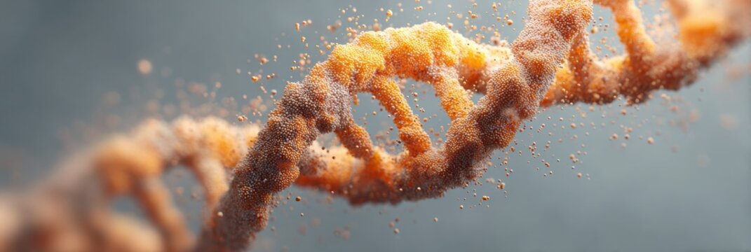 Quantum Analytics DNA Double Helix with Molecular Structures and Digital Data Points for Biotechnology Innovation and Genetic Breakthroughs