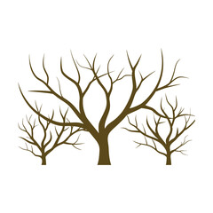 Bare tree branches representing the cold quiet essence of winter Vector illustration