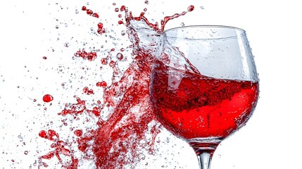 Red Wine Splash in Glass, Drink Beverage