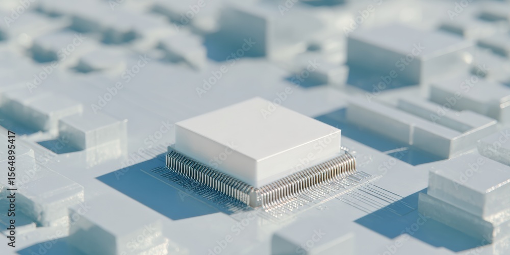 Poster Quantum Semiconductor Chip on Integrated Circuit Grid with Active Data Transmission Paths for AI Growth and Big Data Infrastructure Marketing