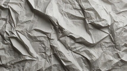 Paper, poster, background, texture — a white, crumpled, creased and glued surface with visible wrinkles and folds, evoking a realistic tactile feel, ideal for design mockups, grunge effects, or artist