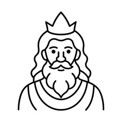 elegant bearded king outline drawing vector