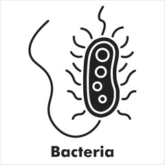 Bacteria Icon - Glyph Style