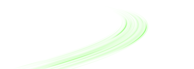Neon green twirl and light beam over a transparent background, glowing motion trail with abstract vortex, energy path, futuristic swirl design, and bright vector illumination elements.

