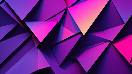 Fototapeta premium Geometric shapes form an abstract background with vibrant purple and pink hues
