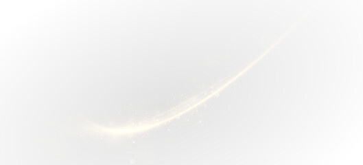 Glowing Gold Swirl PNG. Shiny Light Ribbon Curve with Smooth Flow, Bright Sparkle and Elegant Glow for Celebration Decor, Festive Illustrations or Premium Vector Overlays