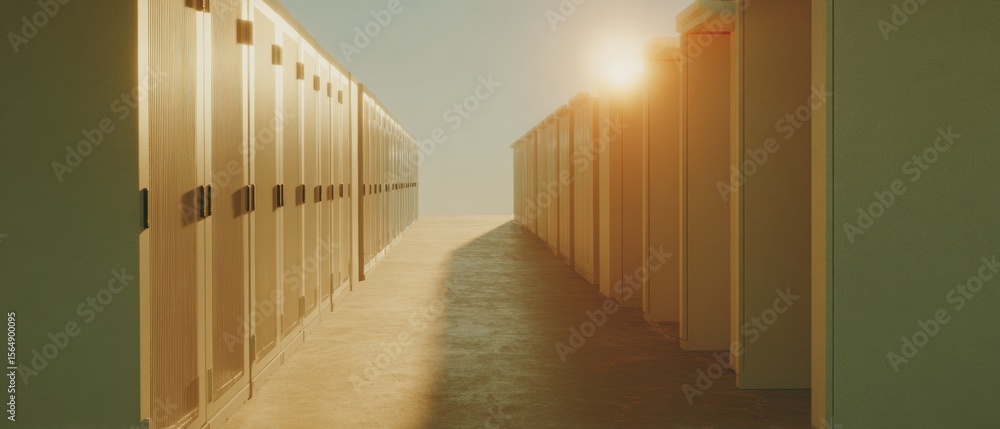 Poster Modern Premium Server Room with High-Quality Infrastructure and Cooling Systems Authentic Tech Environment for Corporate Marketing and Digital Content