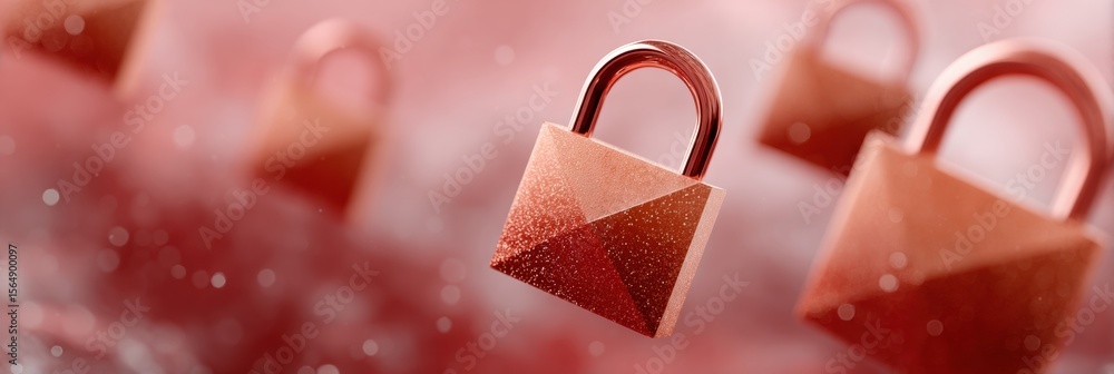 Aufkleber Professional Ransomware Defense Network Security Icon with Futuristic Hexagonal Grid in Dynamic Terracotta Palette for Tech Marketing and Editorial Use