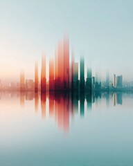 Abstract Cityscape with Digital Downturn Graphs and Market Crash Indicators Reflecting Global Financial Instability for Investment Advisory and Business Innovation