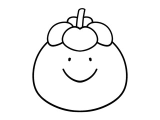 シンプルなマンゴスチンのイラスト素材