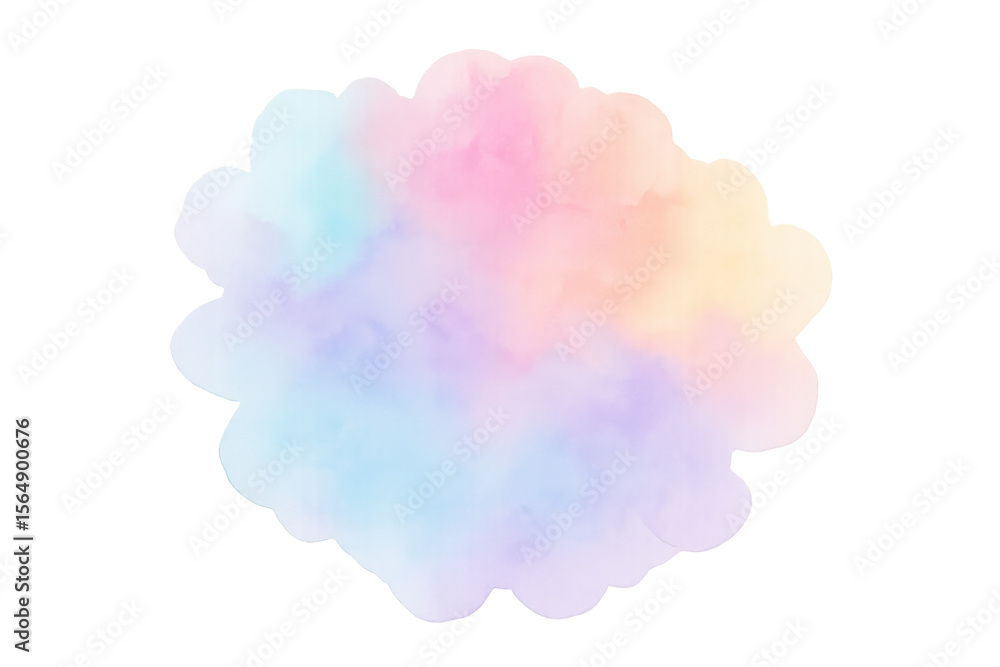 Poster soft colorful watercolor stain with a transparent background, perfect for adding a touch of color to