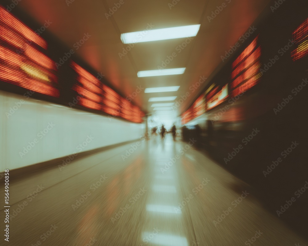 Poster Blurred Market Ticker Display with Dynamic Stock Data Lines in Modern Financial Environment Symbolizing Business Forecasting and Market Trend Analysis