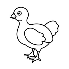 outlined baby turkey chick line art vector sketch