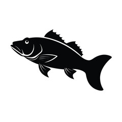 royalty free big bass fish silhouette vectors