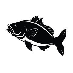 royalty free big bass fish silhouette vectors