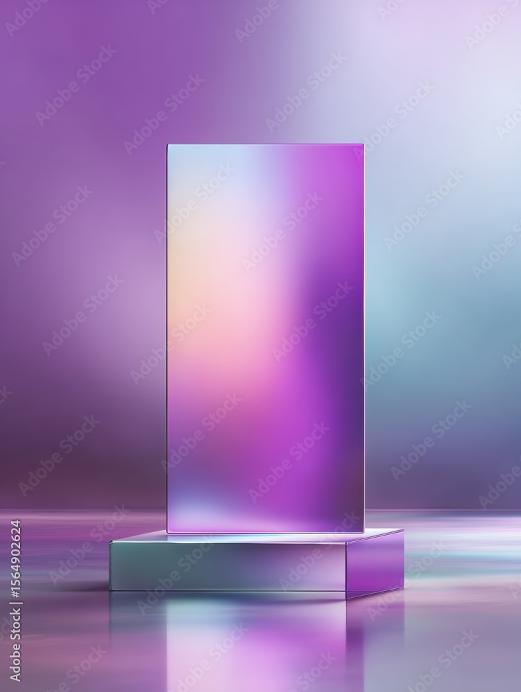 Poster Modern Premium Digital Passport Card on Futuristic Platform with Holographic Tech for Authentic High-Quality Identity Verification Marketing
