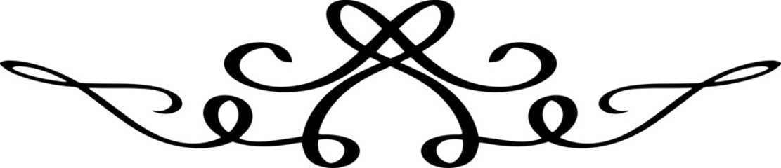 Calligraphic curved classical luxury line art.