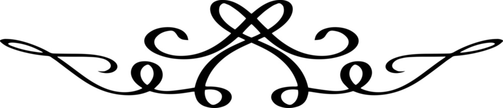Calligraphic curved classical luxury line art.