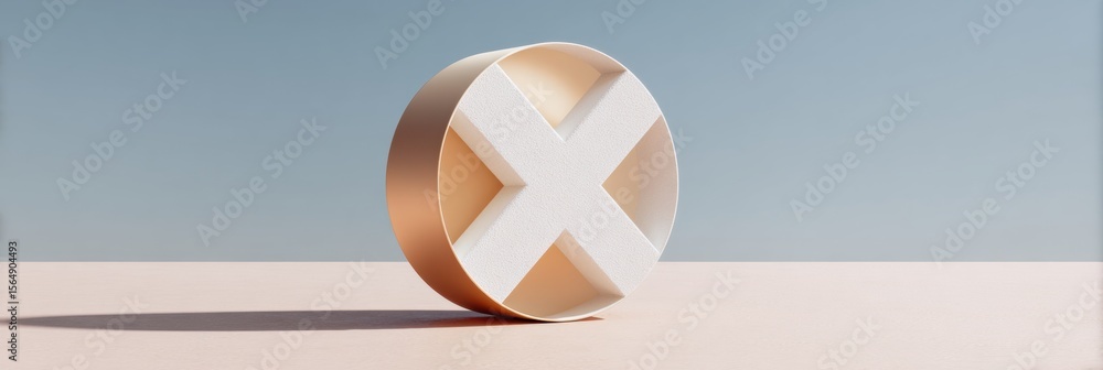 Poster Modern No Entry Sign with Crossed Circle and Smooth Contours for Digital Marketing and Web Banner Use in Restriction and Alert Campaigns