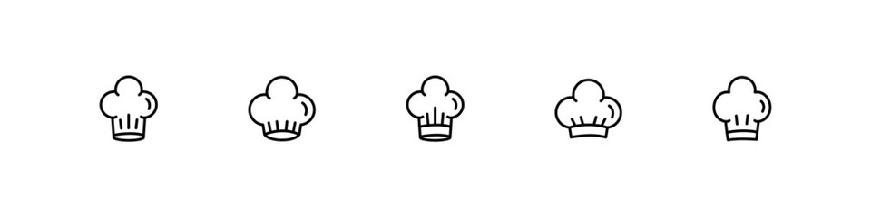 Chef's hat icon. Cook hat vector set.