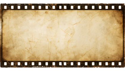 Old Movie Film Border with Faded Texture – Transparent Frame Design