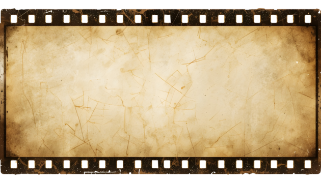 Old Movie Film Border with Faded Texture – Transparent Frame Design