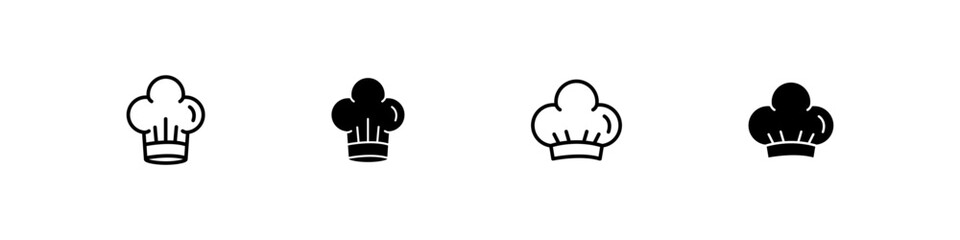 Chef's hat icon. Cook hat vector set.