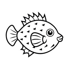 tropical fish porcupinefish silhouette art