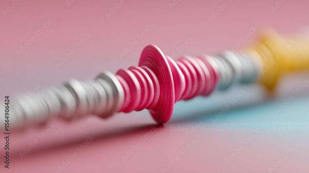 Aufkleber Modern Seismograph Device Close-up with Vibrant Seismic Waveform Pattern on Soft Pink Surface for Earthquake Monitoring and Disaster Alert Systems