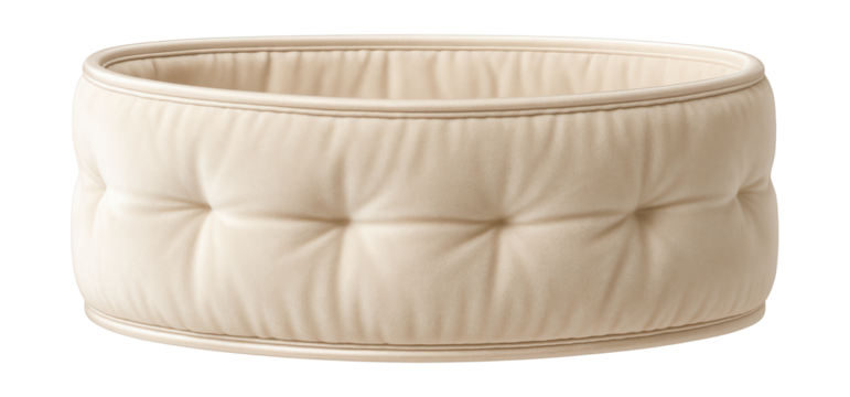 Velvet-touch crib bumper with a plush, padded surface for a luxurious baby room.