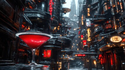 Cyberpunk Cityscape Cocktail