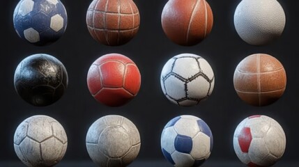 Worn-Out Sports Balls 3D Models