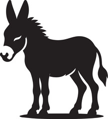 donkey silhouette in black and white color