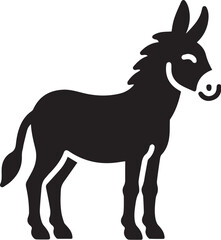 donkey silhouette in black and white color