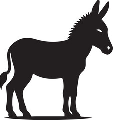 donkey silhouette in black and white color