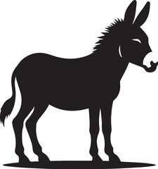 donkey silhouette in black and white color