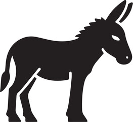donkey silhouette in black and white color