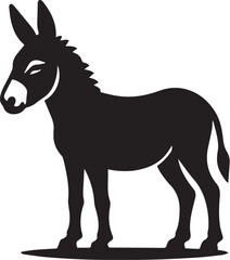 donkey silhouette in black and white color