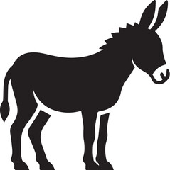 donkey silhouette in black and white color